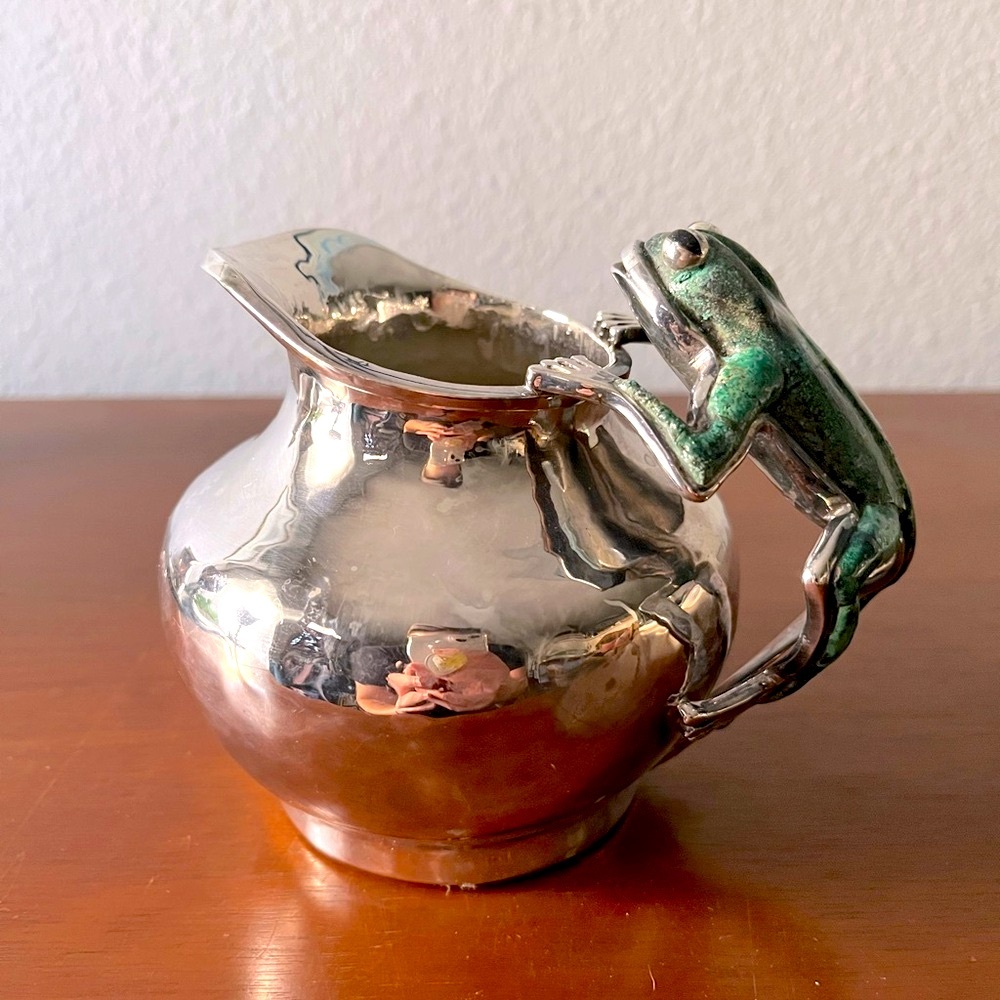 💚Emilia Castillo Ltd Ed. Mexico Semi Precious Sterling Silver Frog Creamer💚